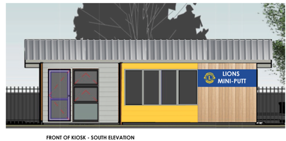 Kiosk design – front, south elevation