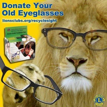 Donated eyeglasses for recycling